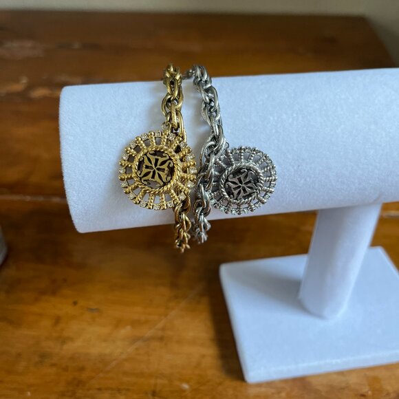 Rustic Cuff Logo Charm Silver OR Gold Byzantine You Pick 1or Both - Picture 5 of 12